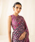 Festive Women's Unstitched Poly Satin Purple 3 Piece Saree